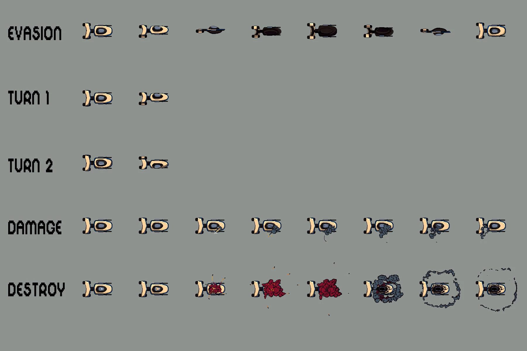 Spaceship Pixel Art Sprite Sheets