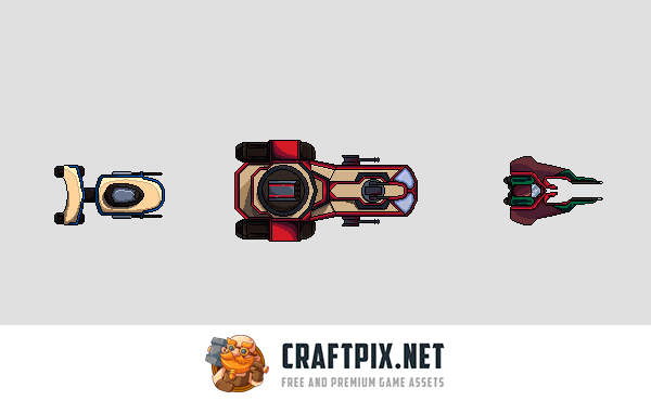 Spaceship Pixel Art Sprite Sheets