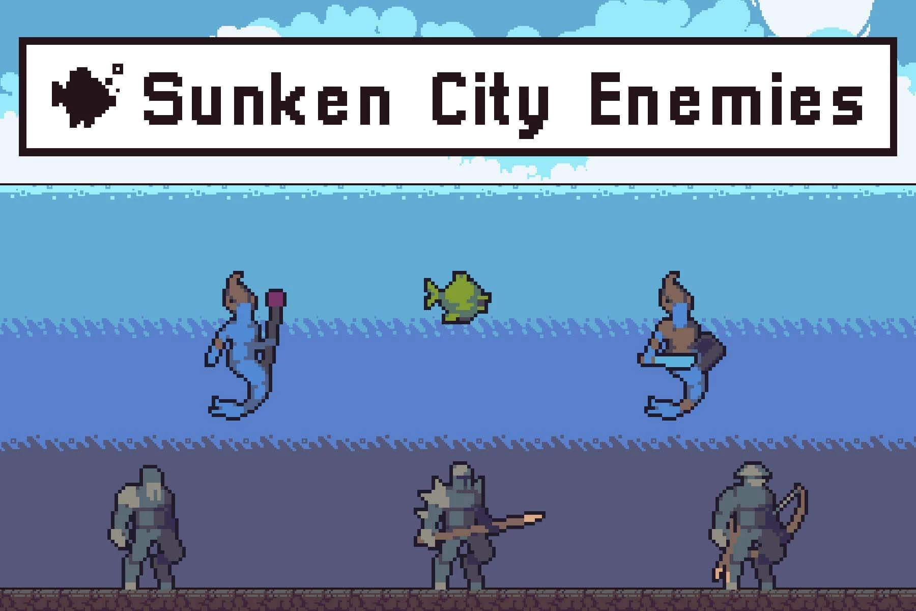Underwater Enemies Pixel Art Character Pack