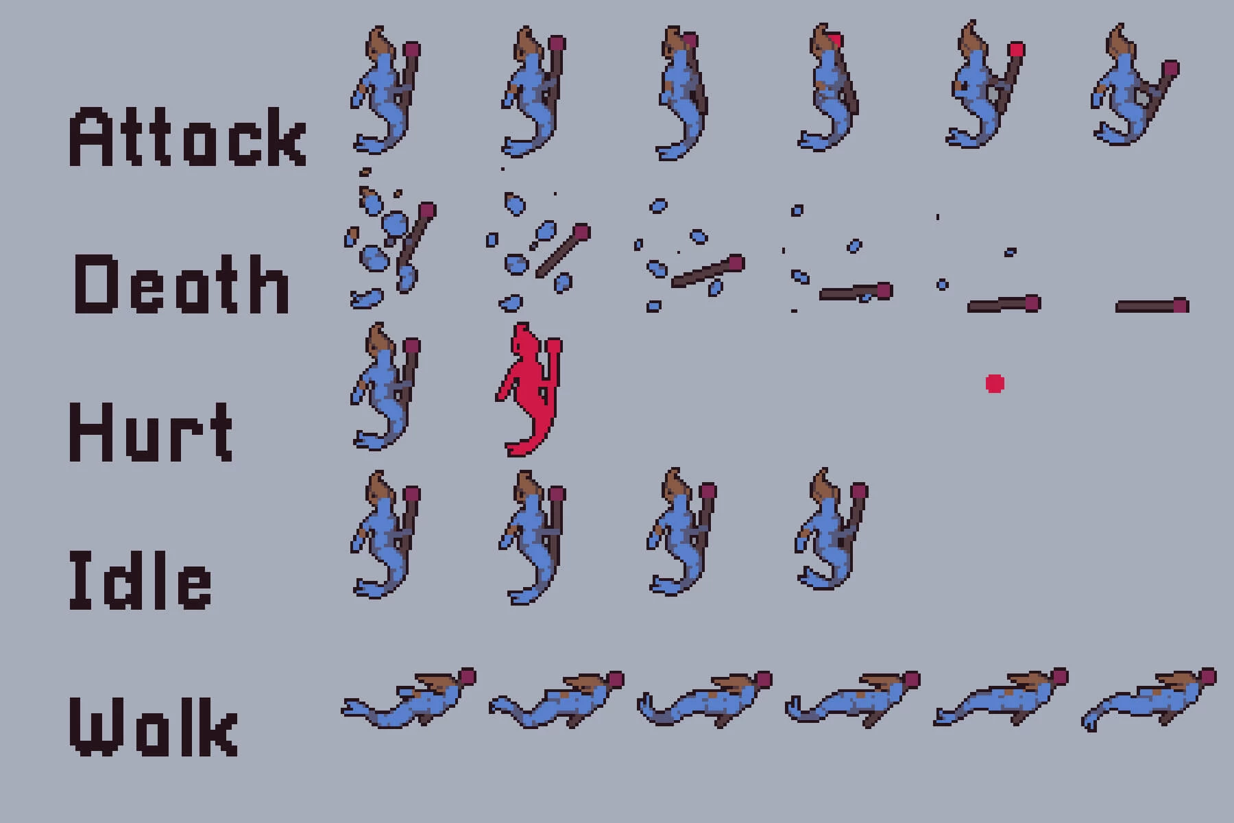Underwater Enemies Pixel Art Character Pack