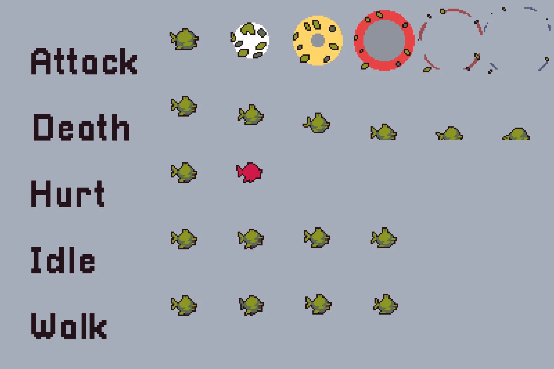 Underwater Enemies Pixel Art Character Pack