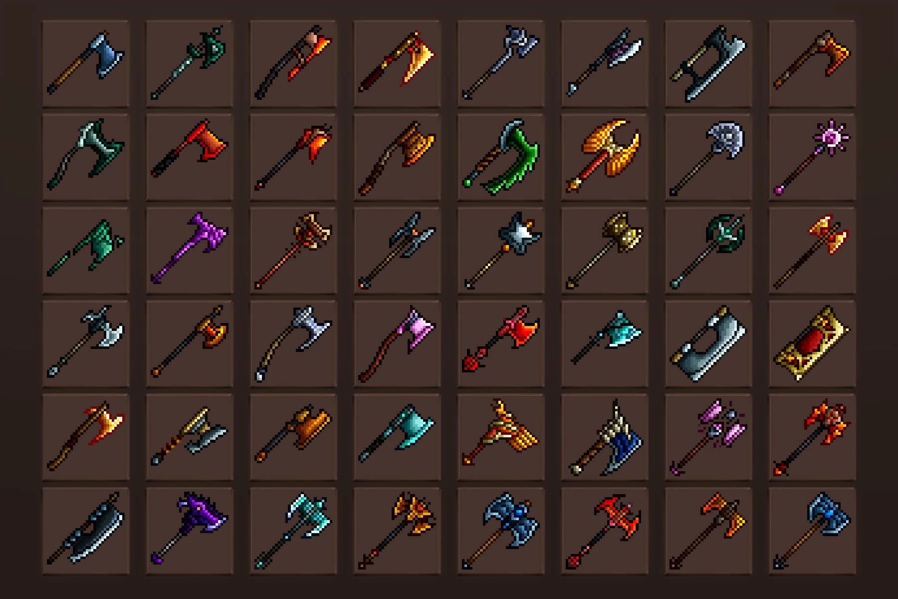 Axe RPG Icons Pixel Art