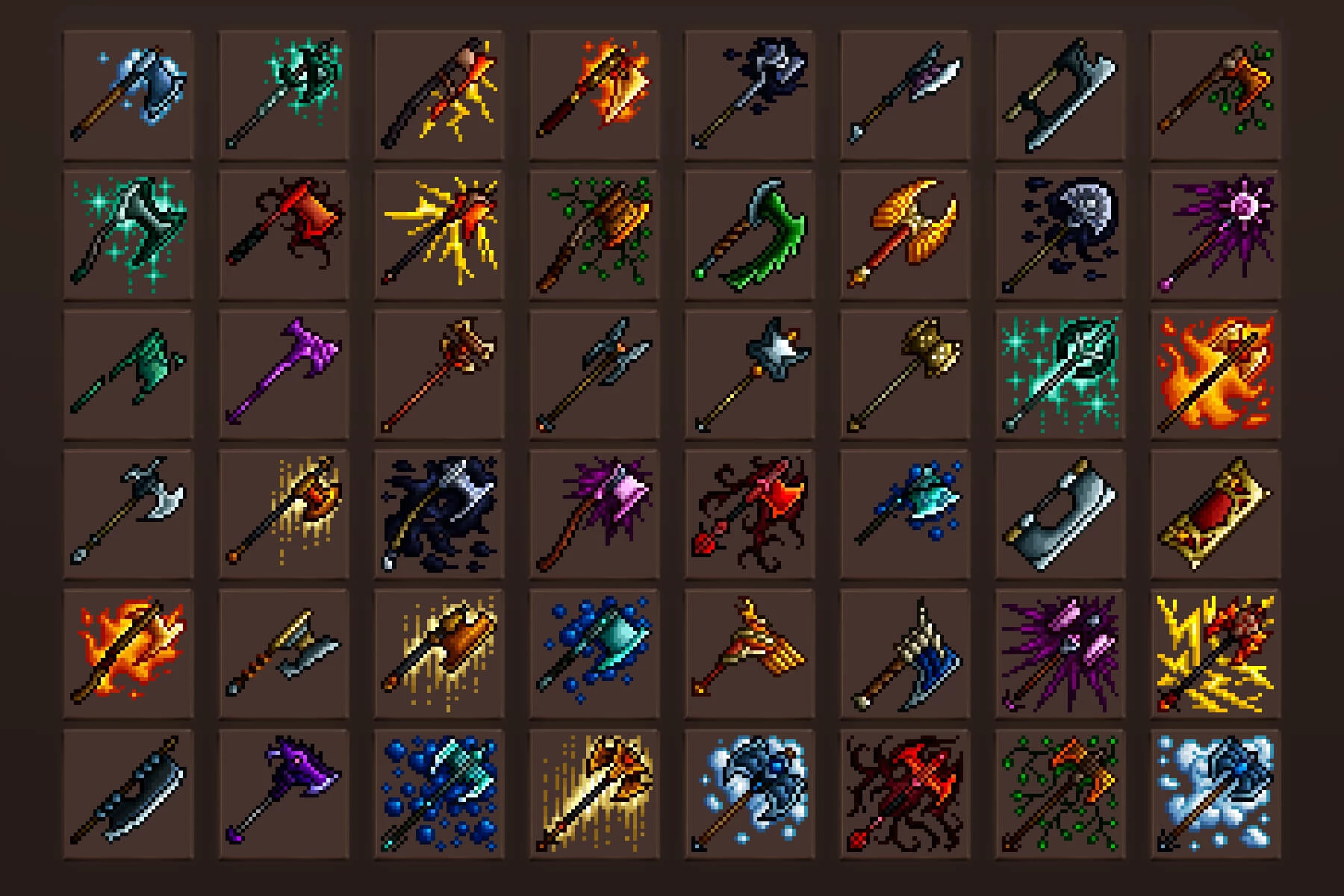 Axe RPG Icons Pixel Art