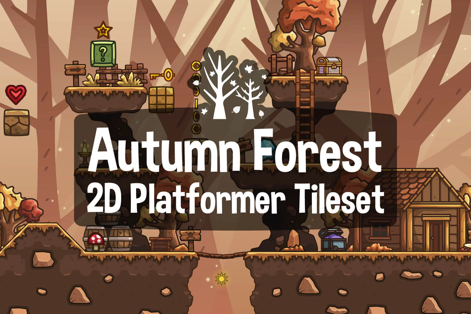 Autumn Forest 2D Platformer Tileset
