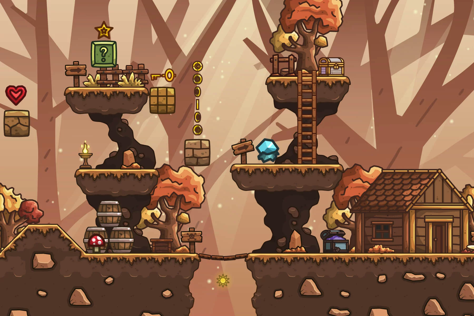 Autumn Forest 2D Platformer Tileset