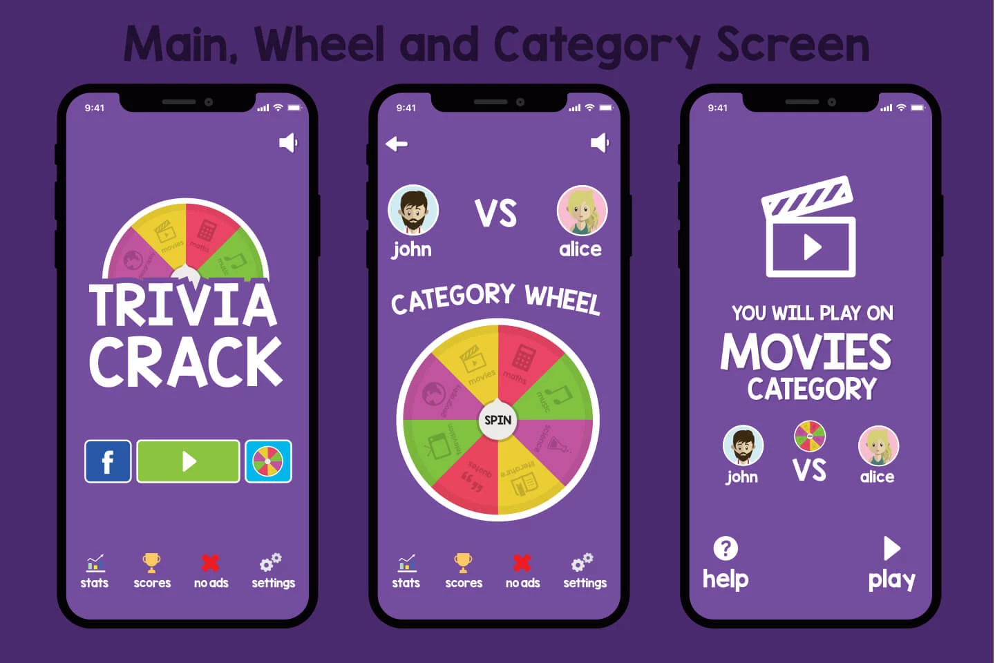 Trivia Crack Game Graphic Assets