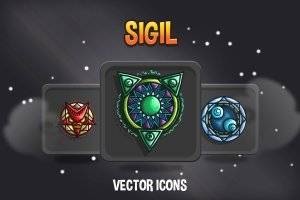 Sigil RPG游戏图标集：48个魔法符号矢量素材