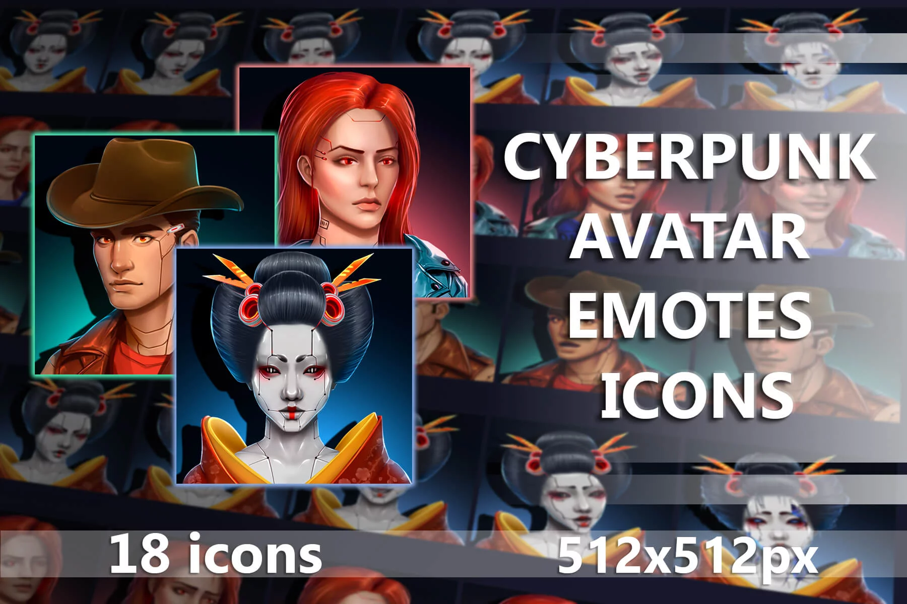 Cyberpunk Avatar Emotes 512×512 PNG