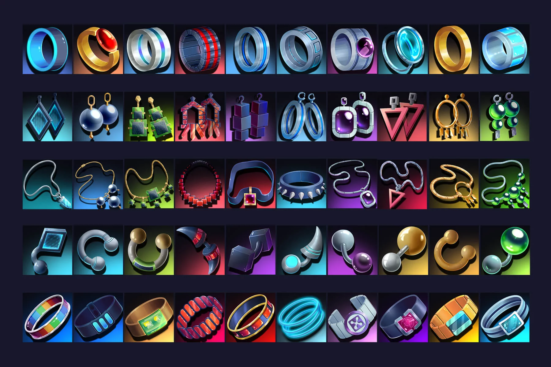 Cyberpunk Jewelry Game 512×512 Icons