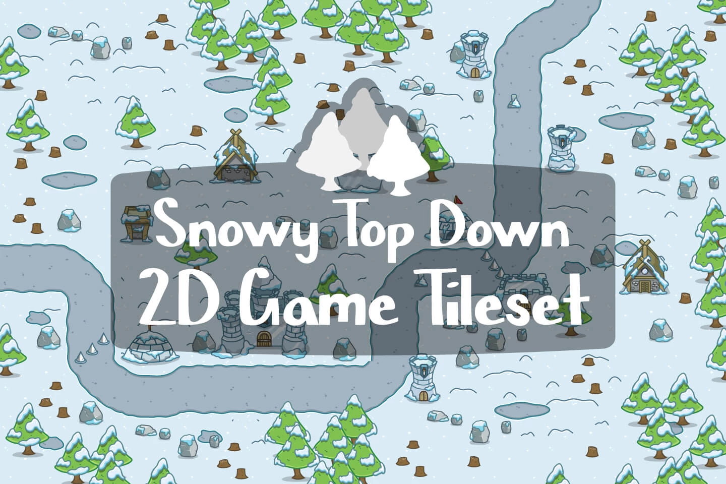 Snowy Top Down 2D Game Tileset