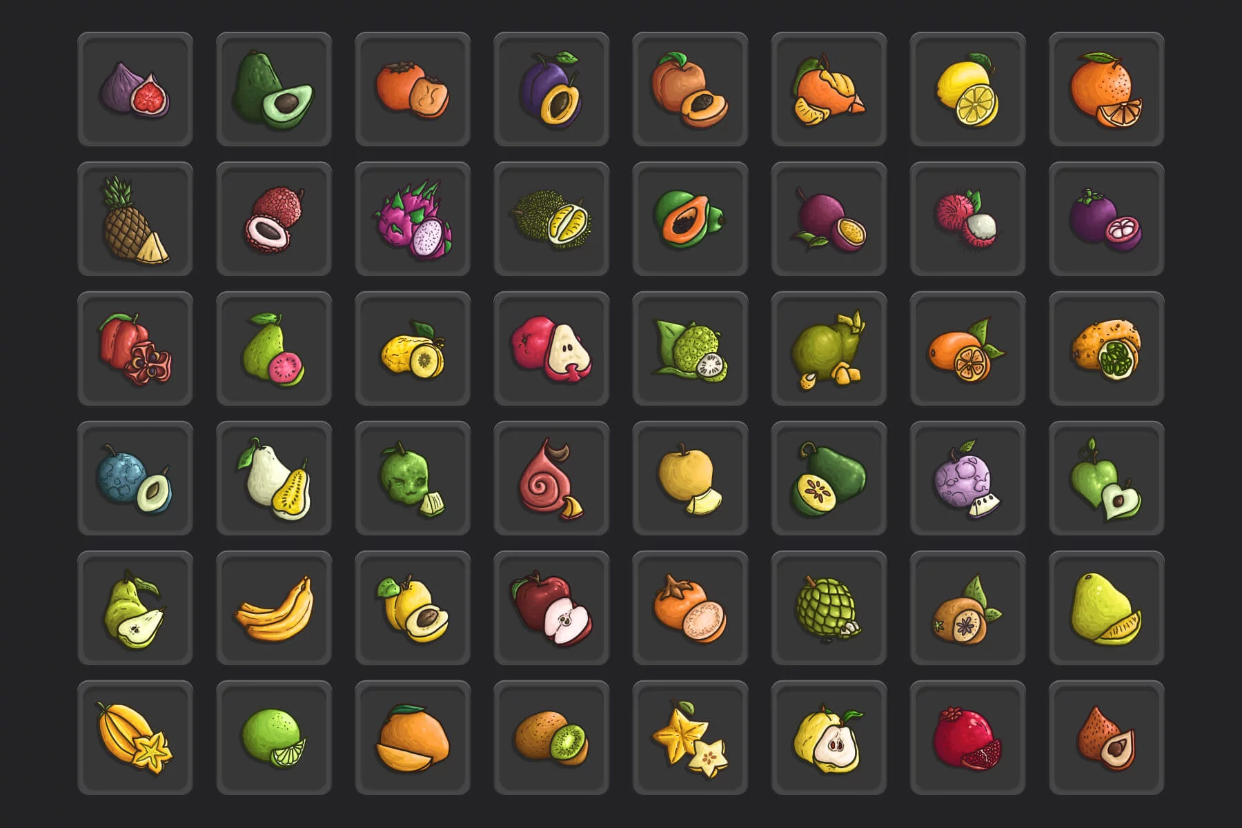 Fruit Vector Icon Pack for RPG