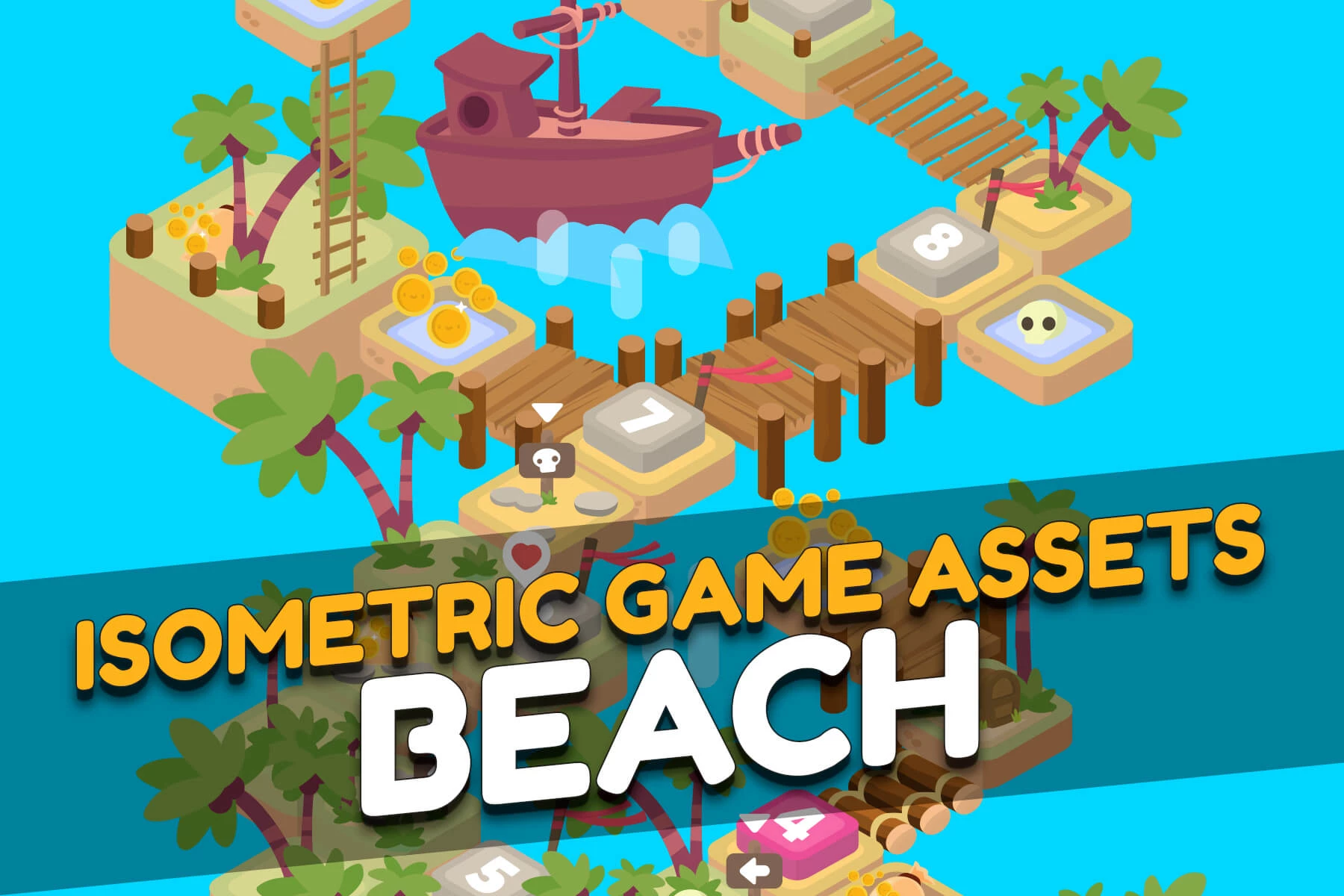 Beach Isometric Game Assets
