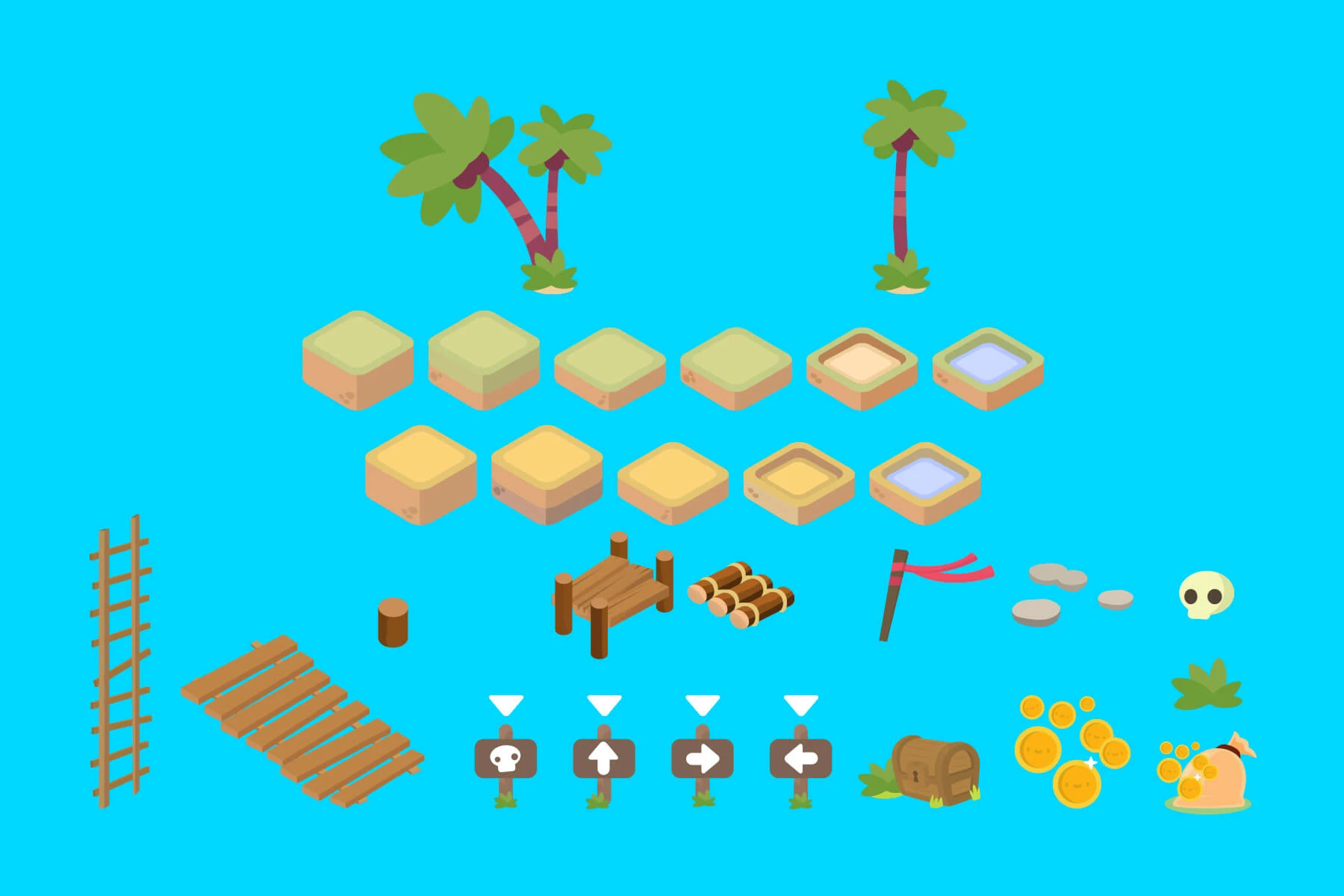 Beach Isometric Game Assets