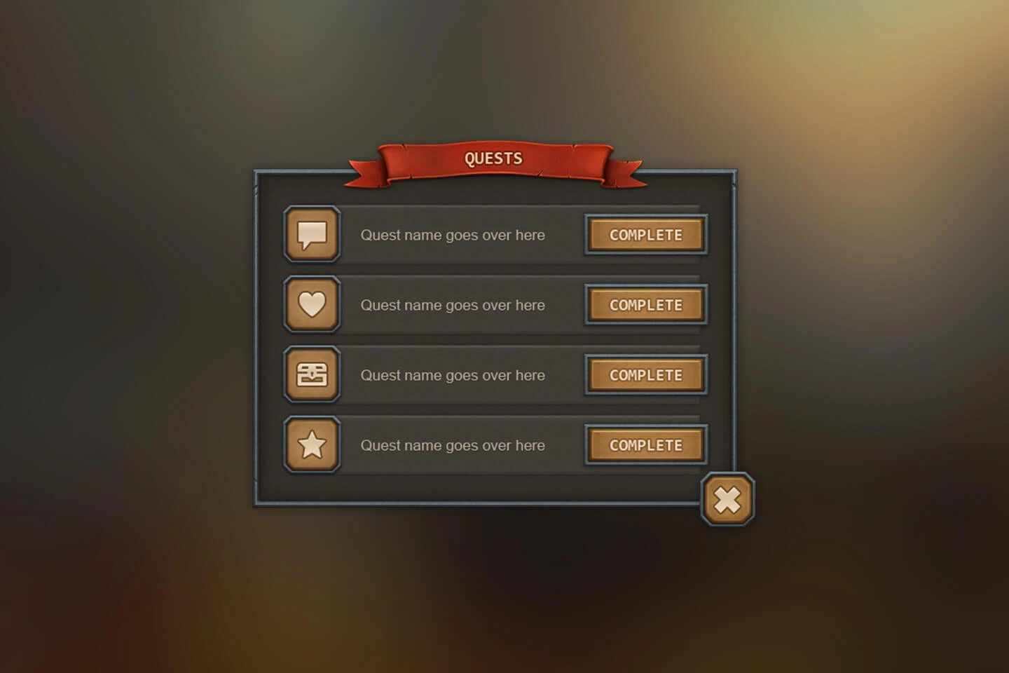 Dark Age UI for Mobile Games