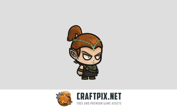 Elf Archer Chibi Game Sprites