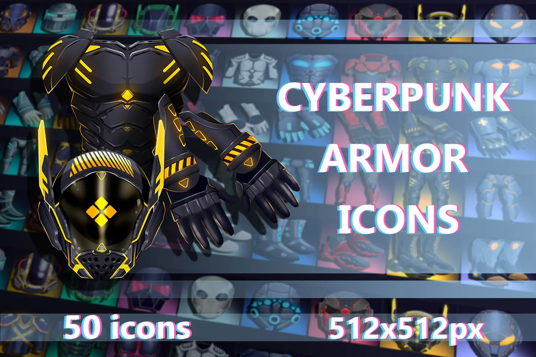 Cyberpunk Armor Game Icons