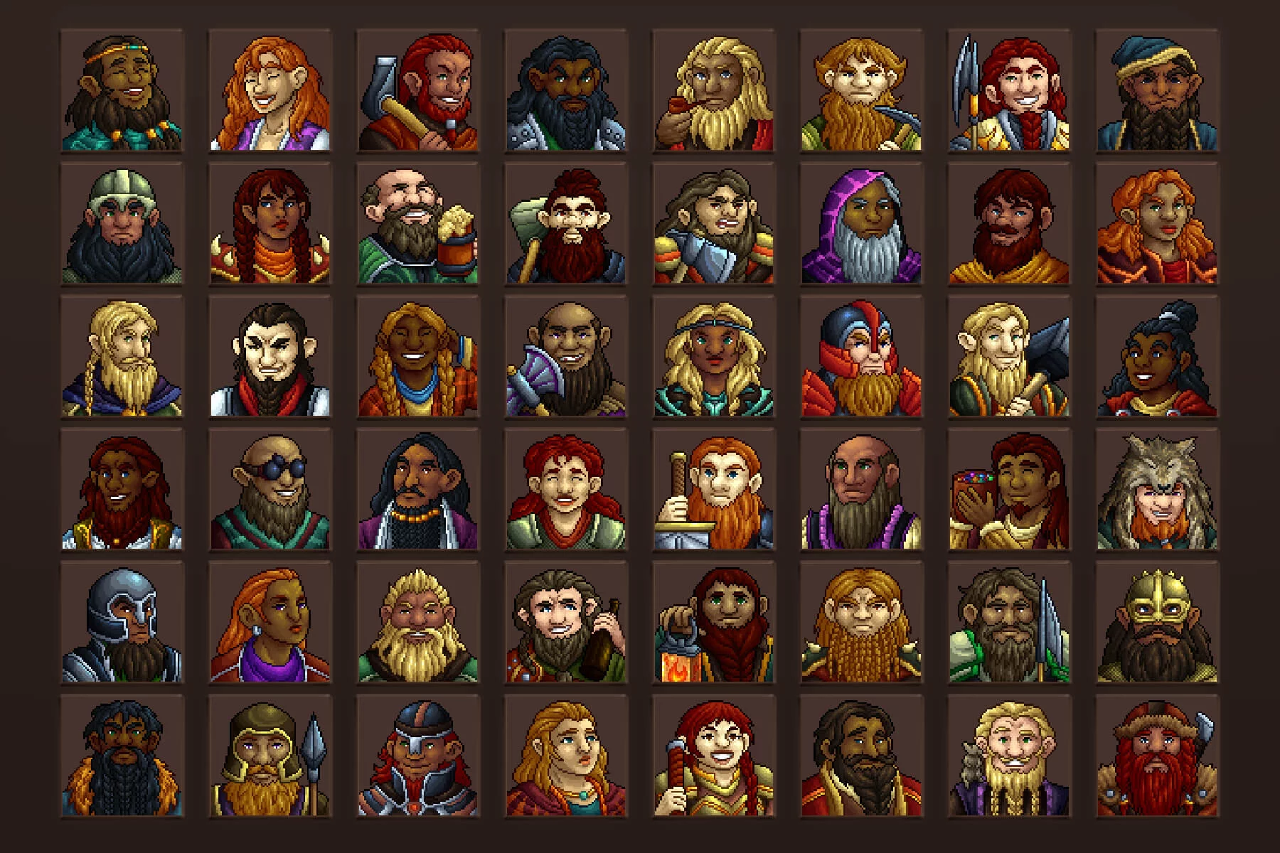 Dwarf Avatars 64×64 Pixel Icon Pack