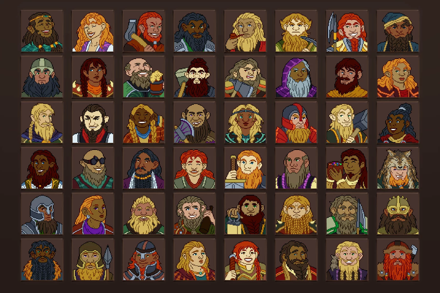 Dwarf Avatars 64×64 Pixel Icon Pack