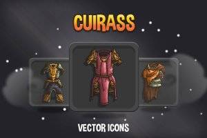 Cuirass RPG图标包：48款中世纪奇幻铠甲素材