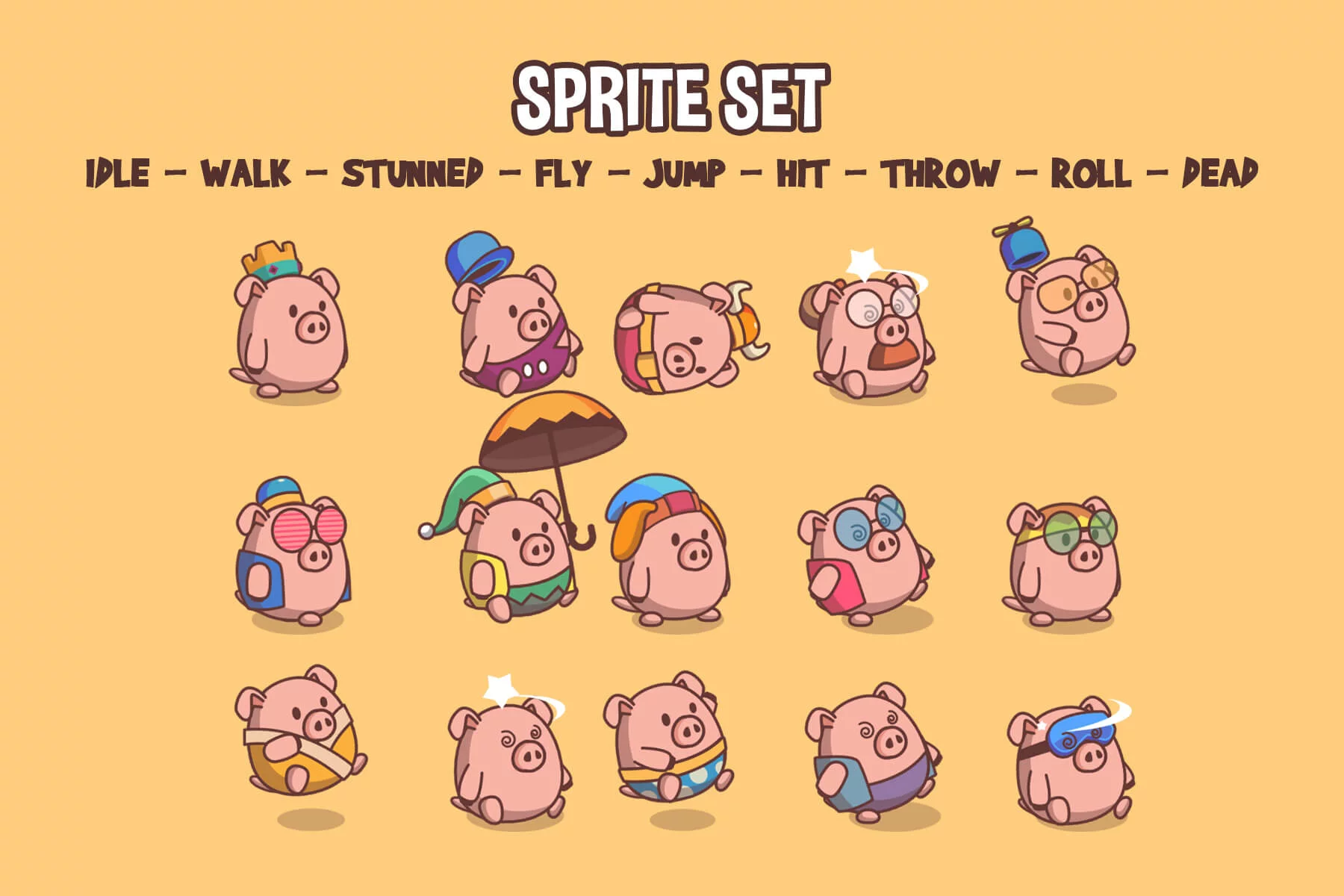 Cute Pigs Game Character Sprite Pack