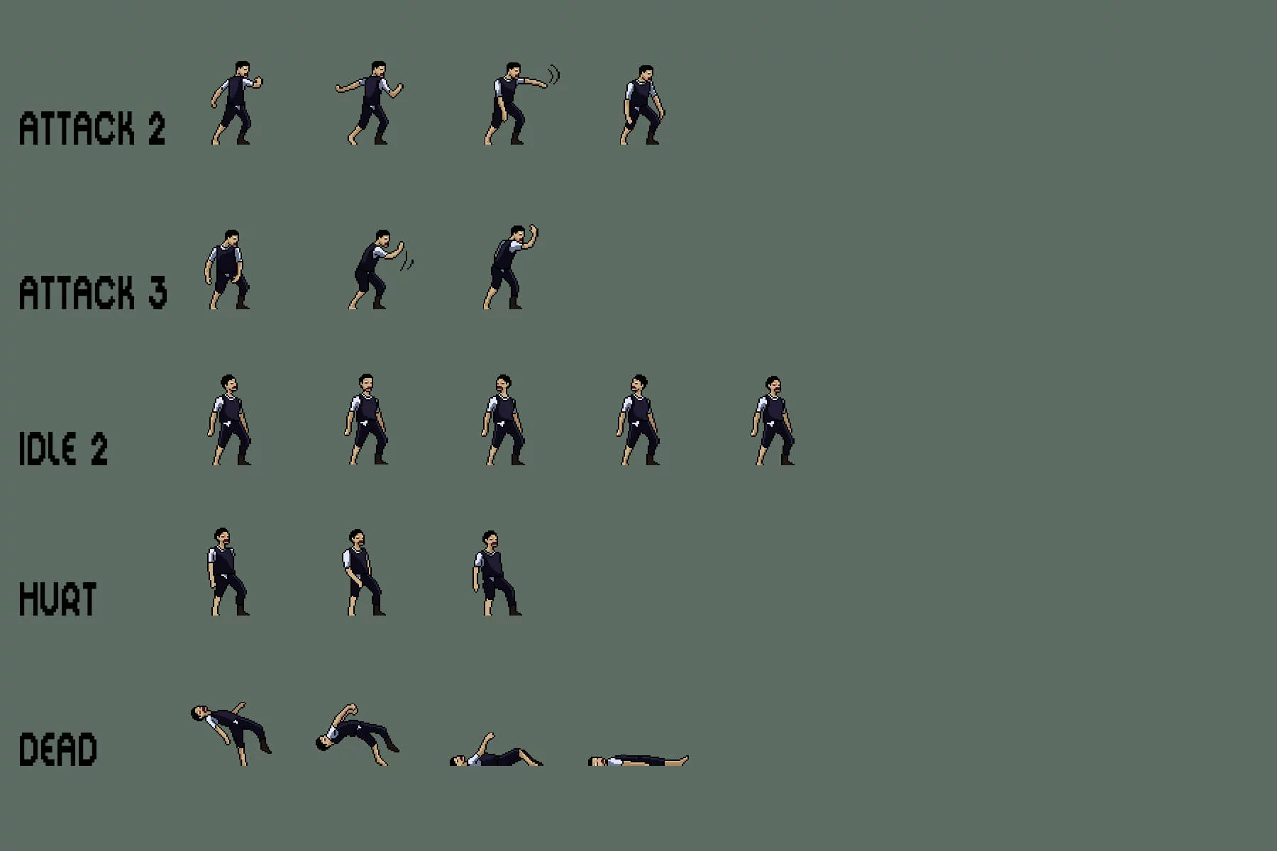 Zombie Police Character Sprites Pixel Art