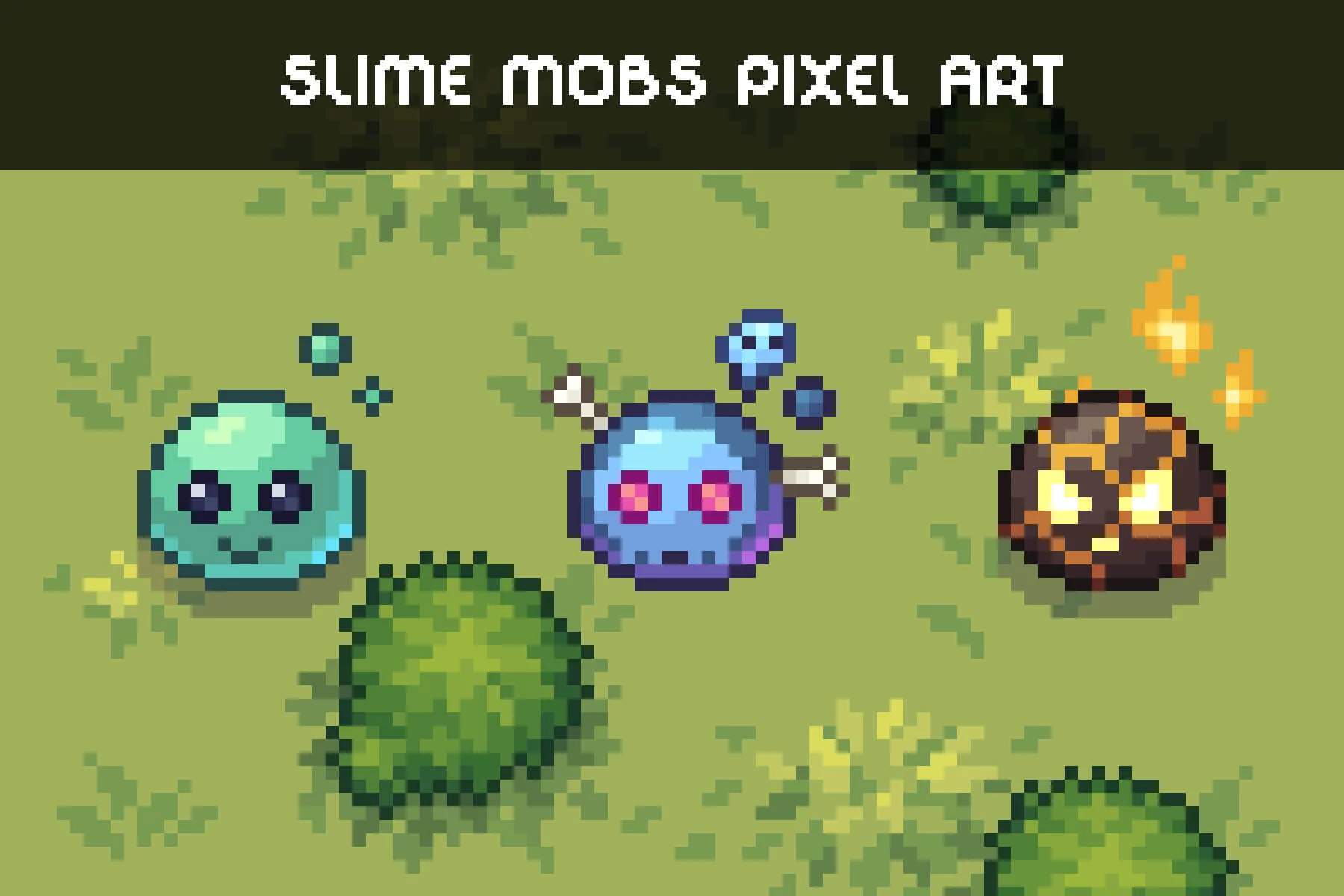 Slime Mobs Pixel Art Top-Down Sprite Pack