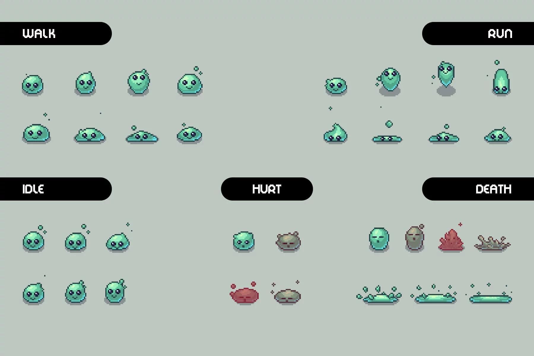 Slime Mobs Pixel Art Top-Down Sprite Pack