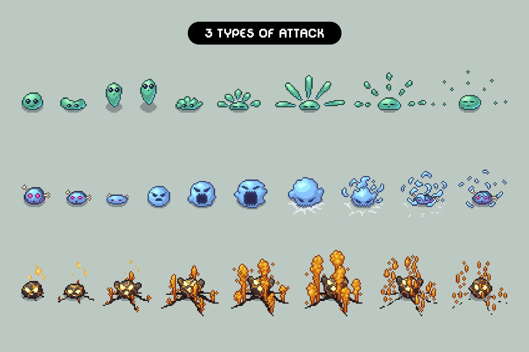 Slime Mobs Pixel Art Top-Down Sprite Pack