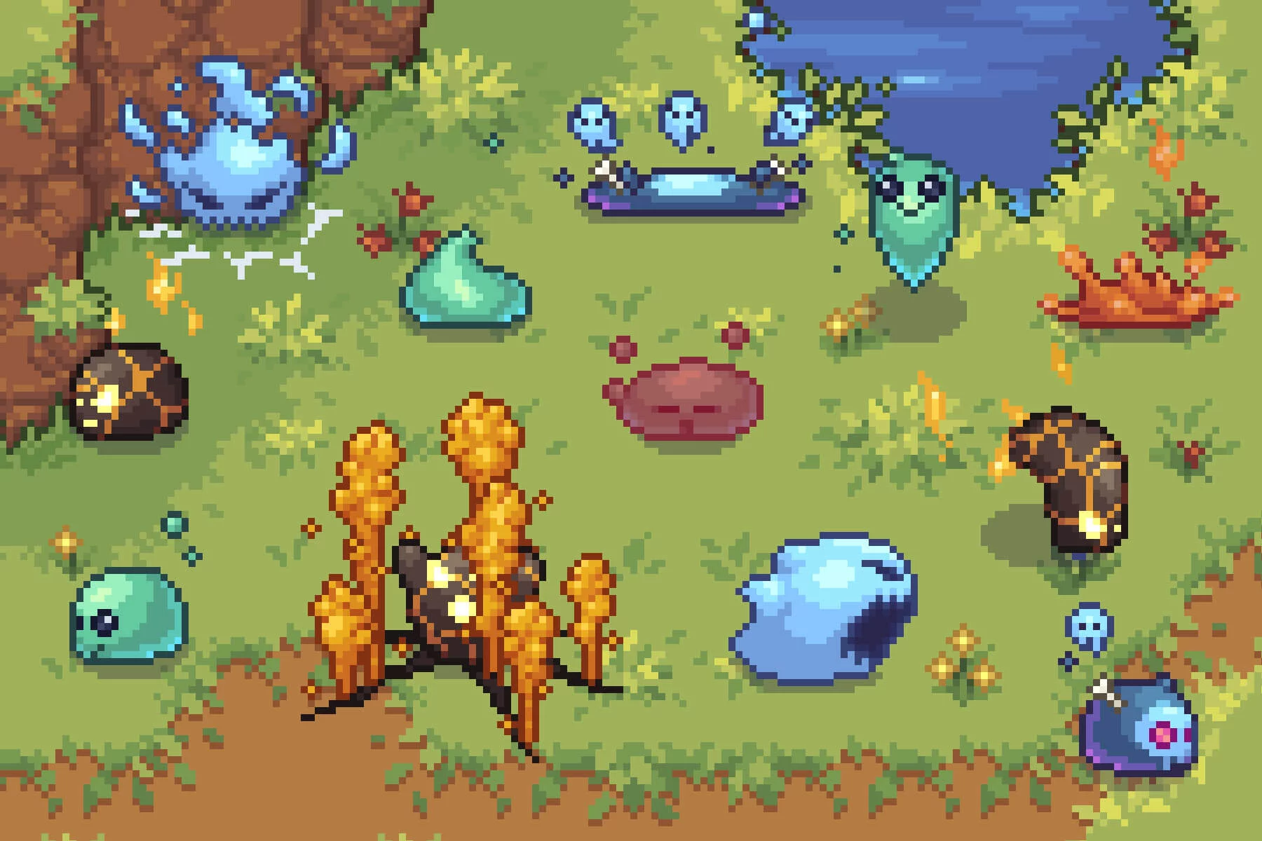 Slime Mobs Pixel Art Top-Down Sprite Pack