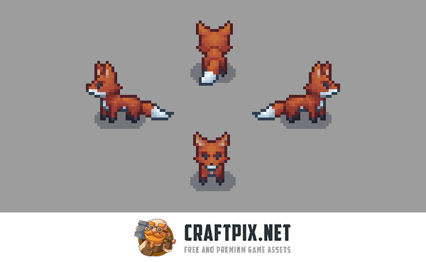 Top-Down Hunt Animals Pixel Sprite Pack