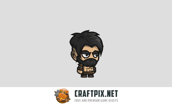 Archer, Barbarian, Mage Chibi 2D Game Sprites