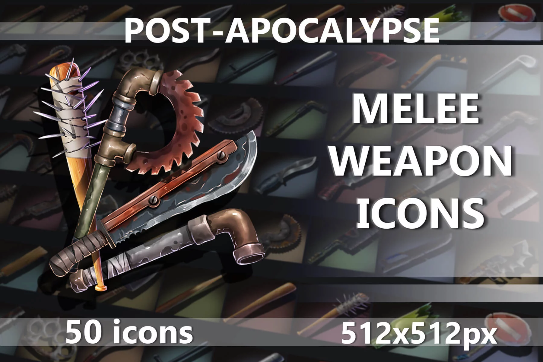 Post-Apocalypse Melee Weapon 512×512 Icons