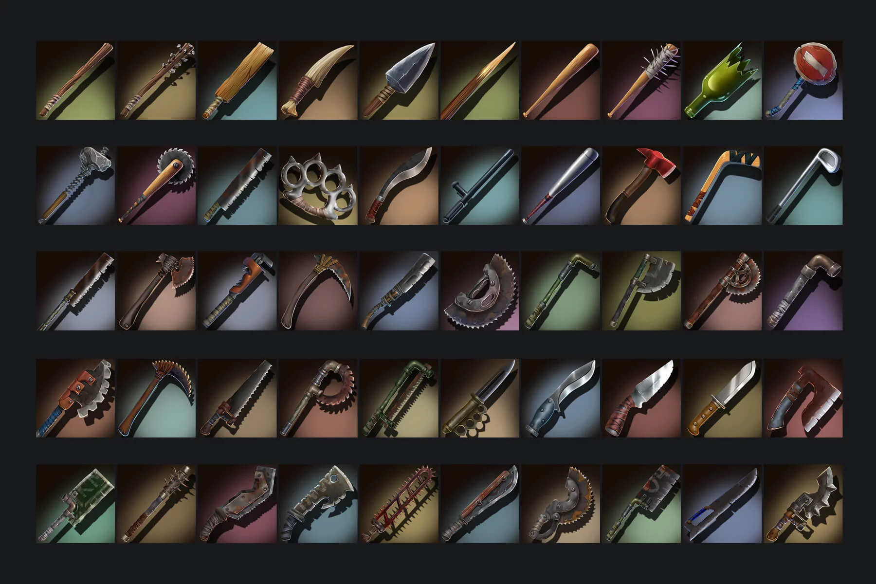 Post-Apocalypse Melee Weapon 512×512 Icons