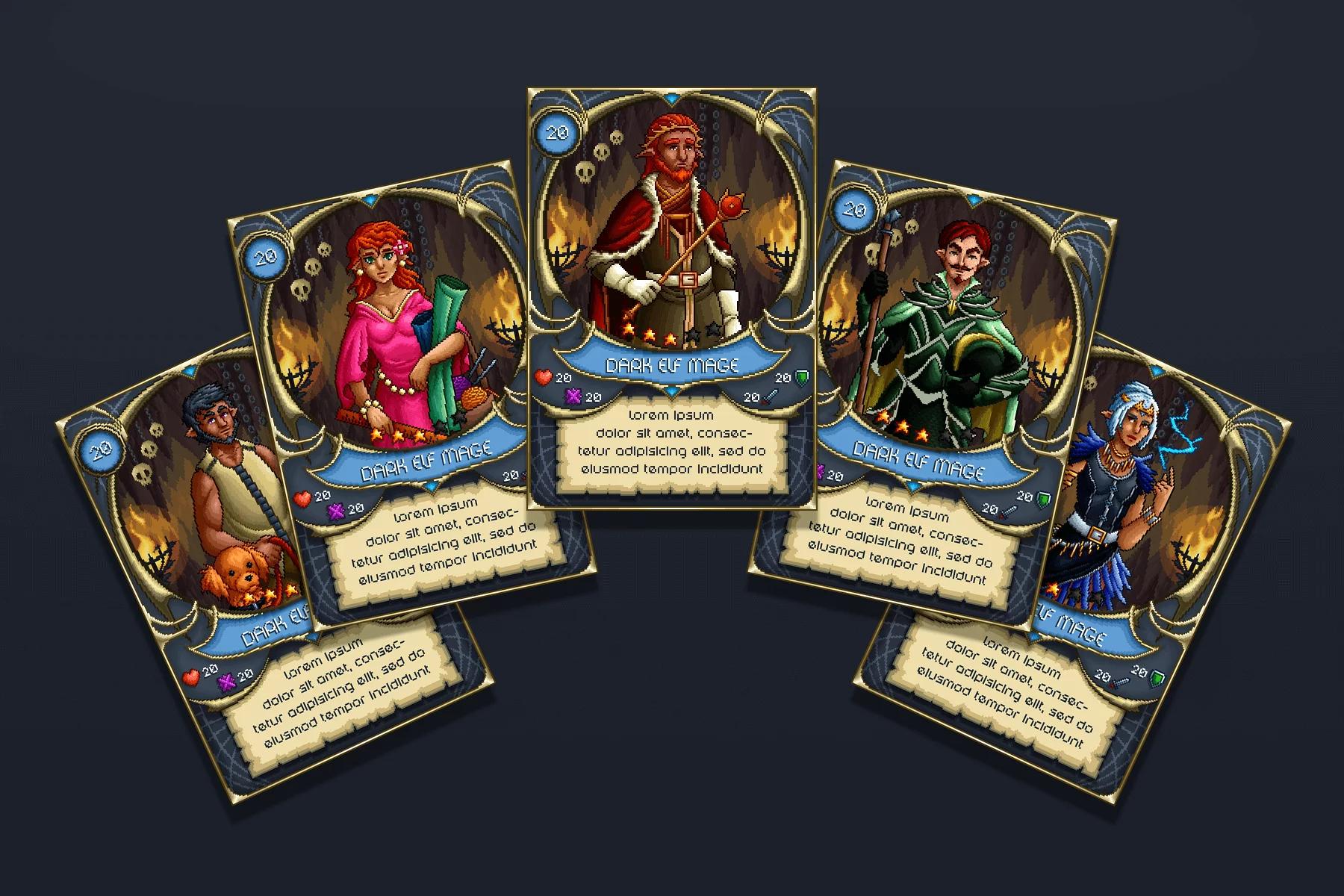 Halfling Characters Pixel Art