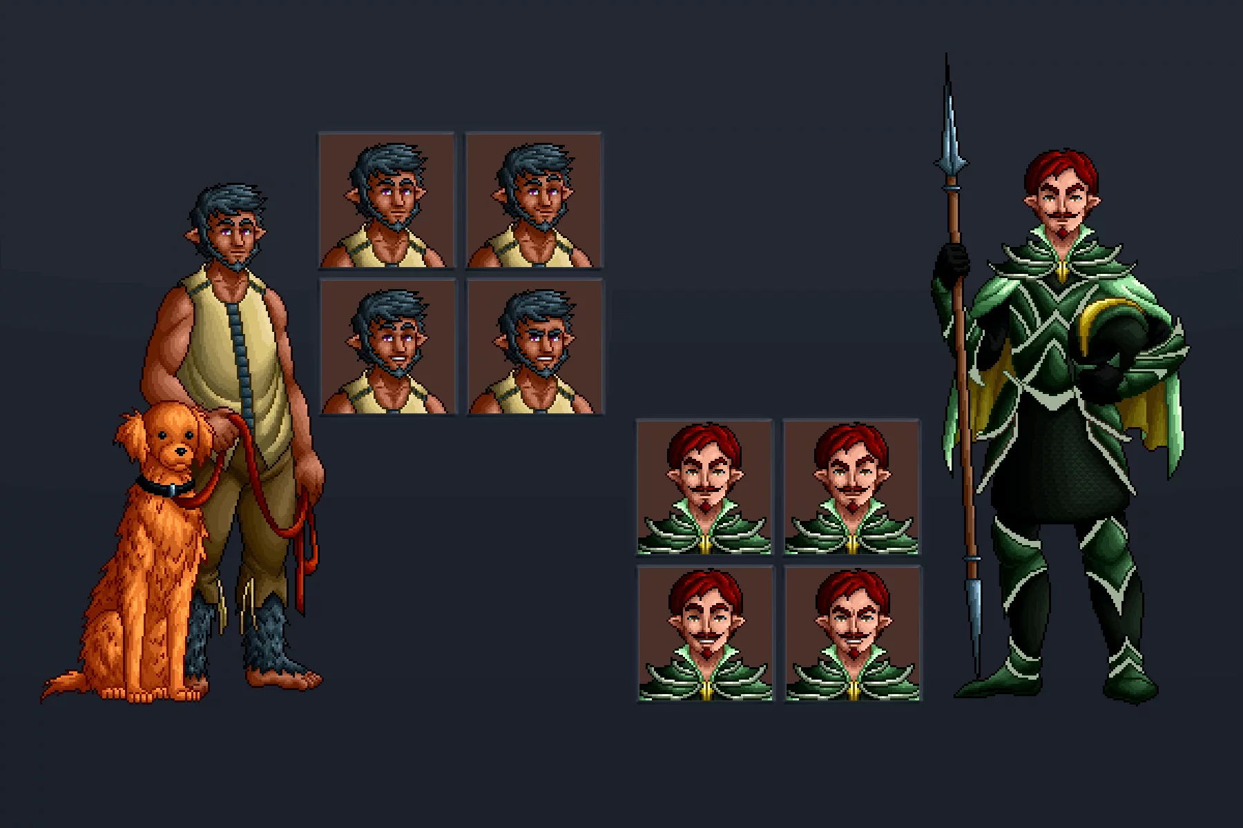 Halfling Characters Pixel Art