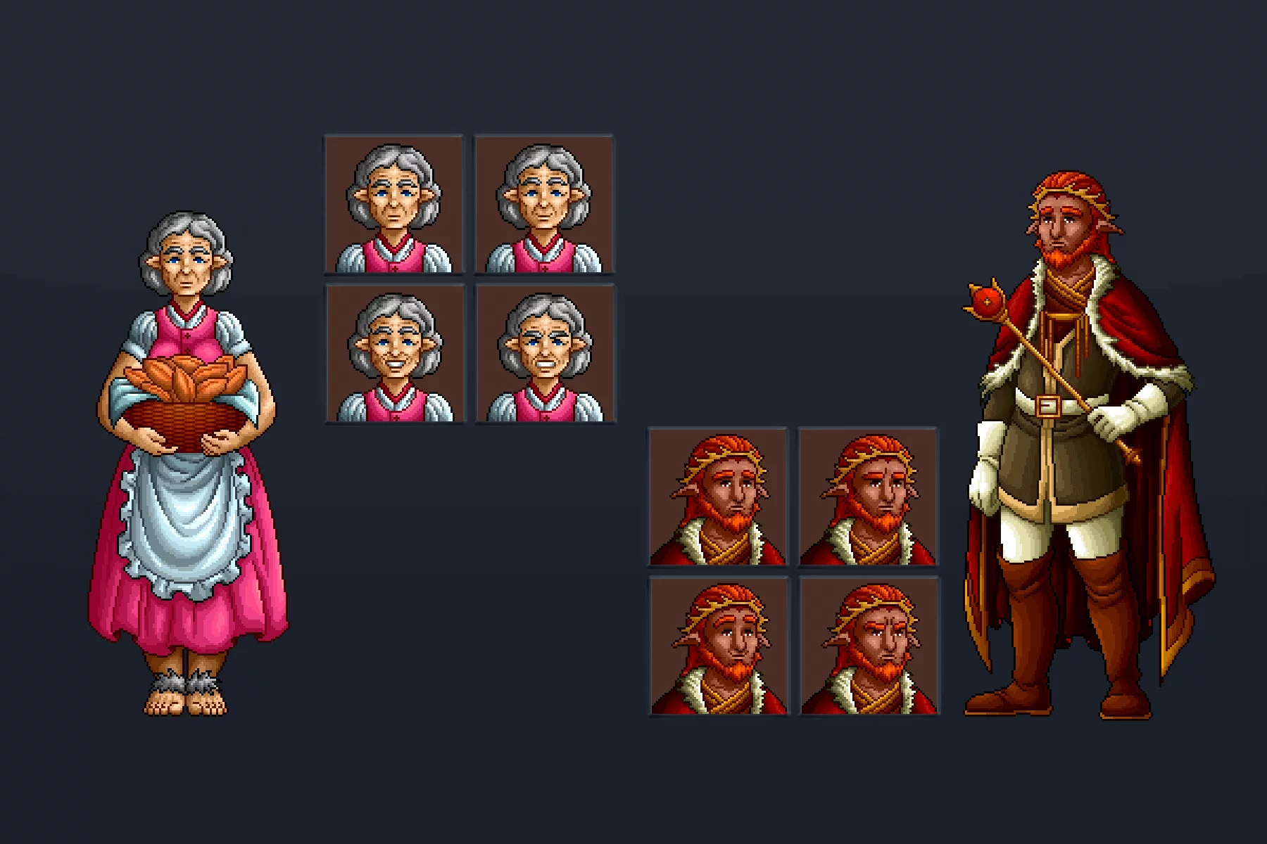 Halfling Characters Pixel Art