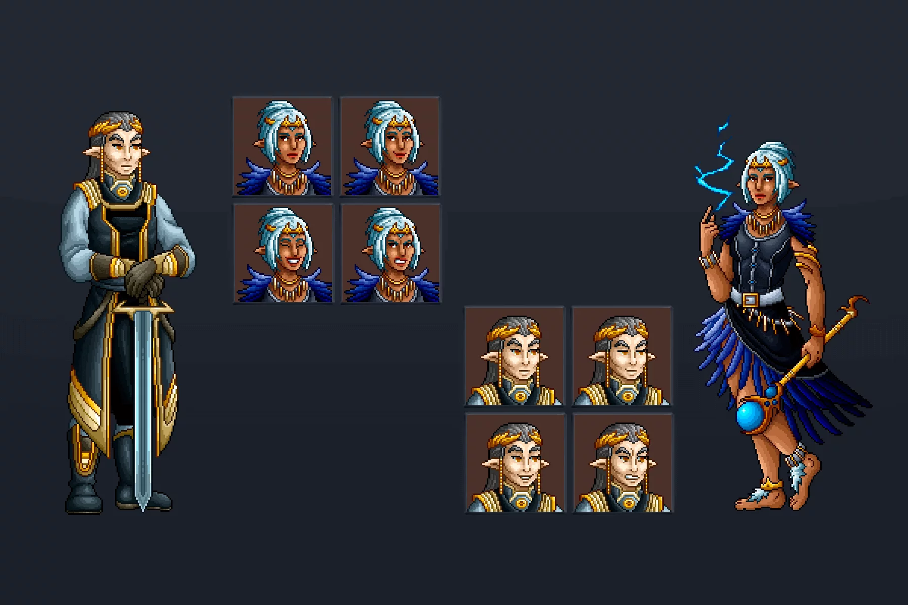 Halfling Characters Pixel Art