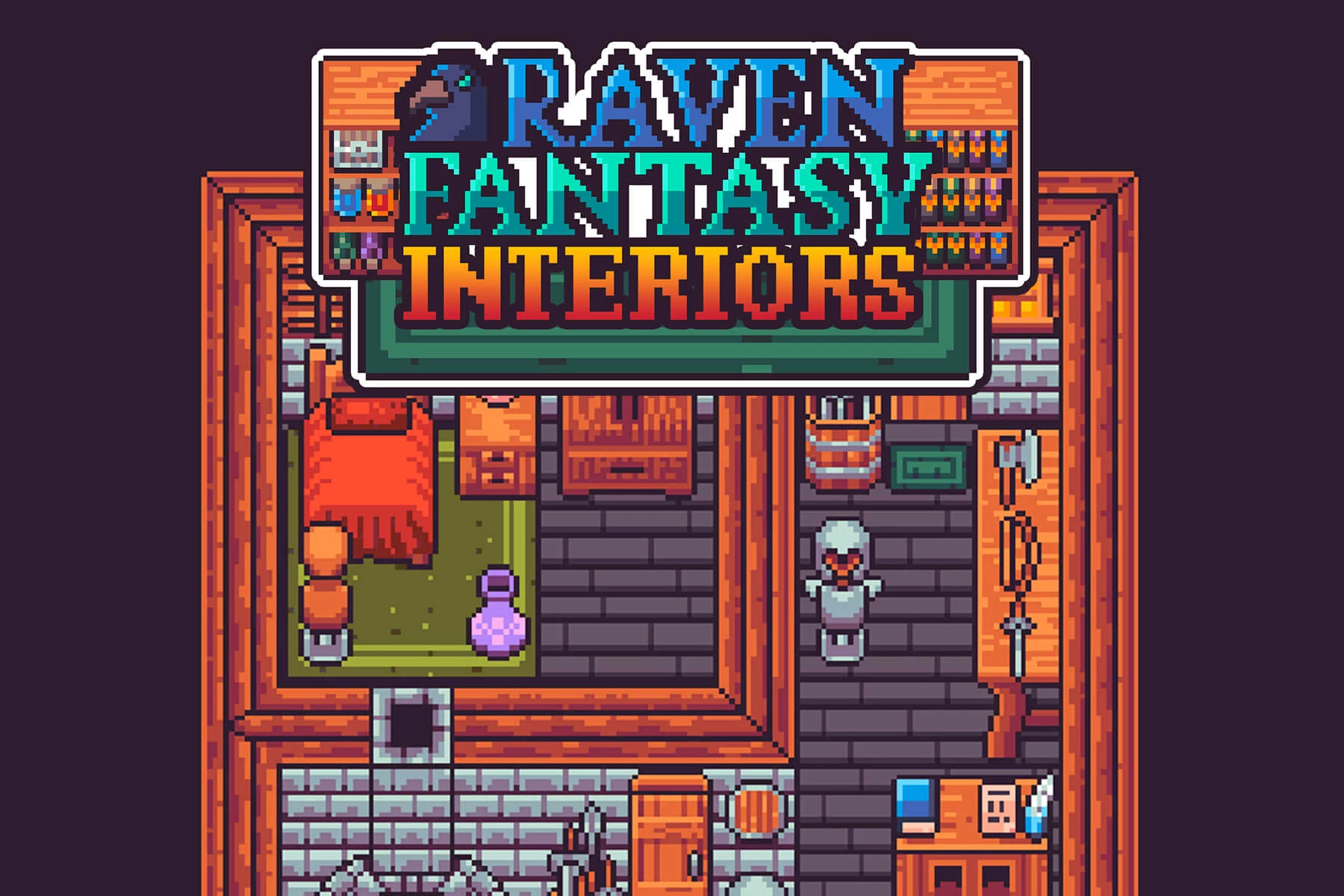 Medieval Interior Top Down Pixel Art Tileset