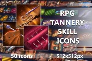 RPG制皮技能图标集：50枚高品质角色扮演游戏素材