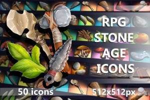 RPG石器时代游戏图标包 512×512像素