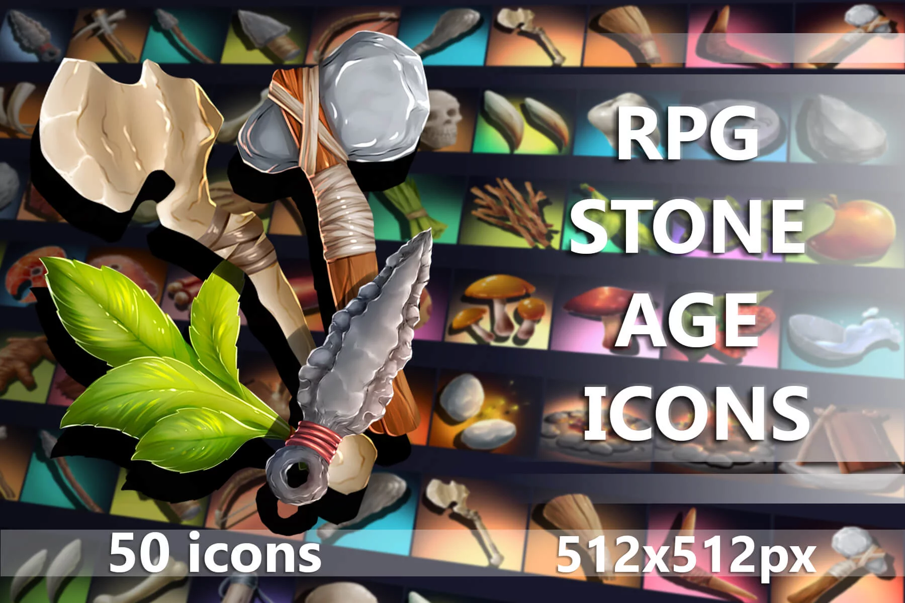 RPG Stone Age Game 512×512 Icons