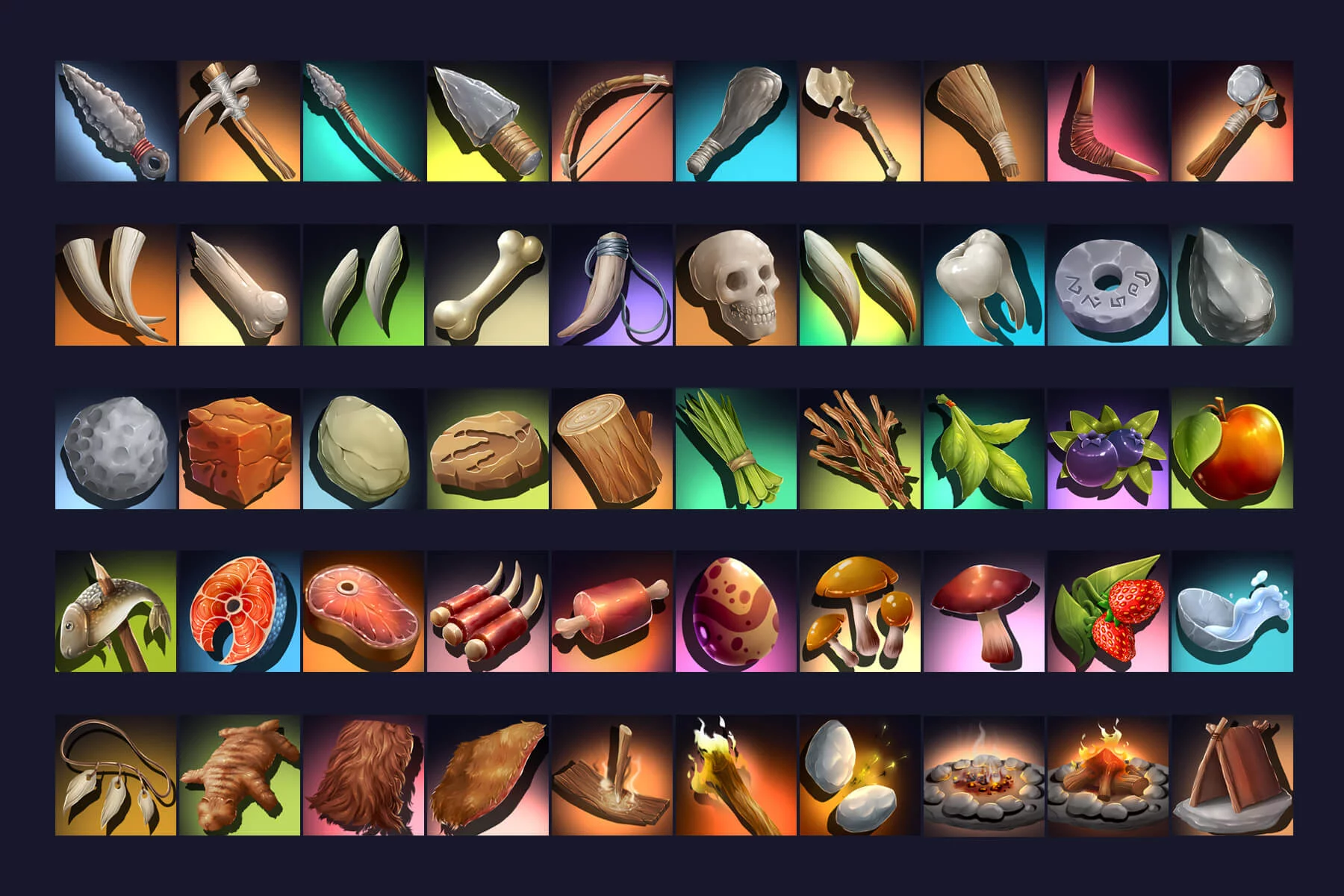 RPG Stone Age Game 512×512 Icons