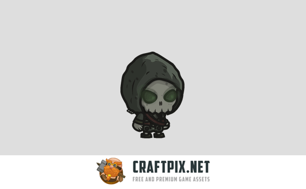 Undead Archer Chibi Game Character Sprites