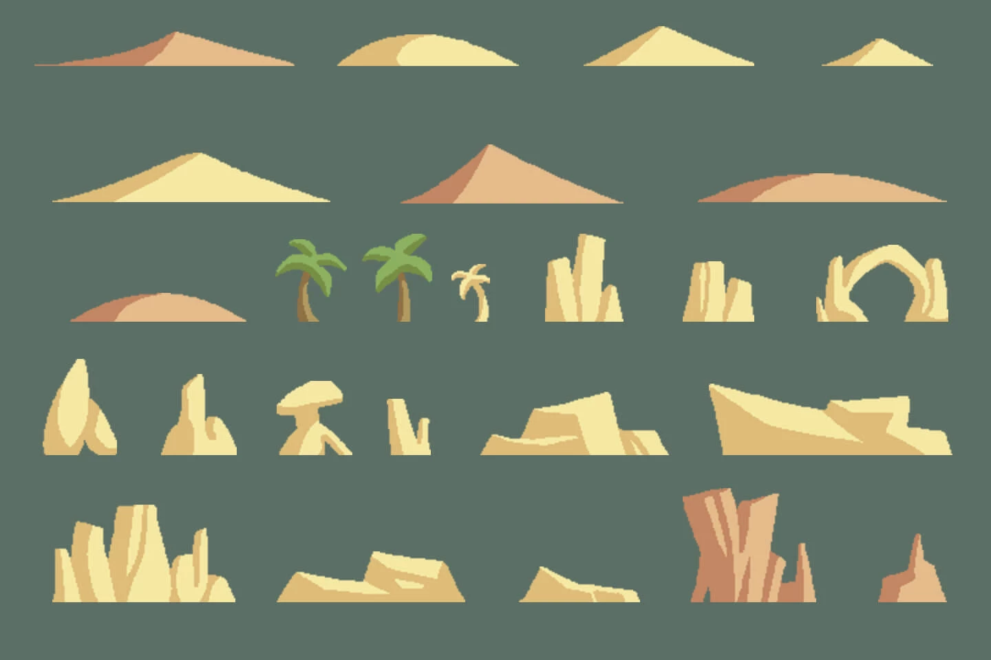 Desert Pixel Art Environment Assets Pack