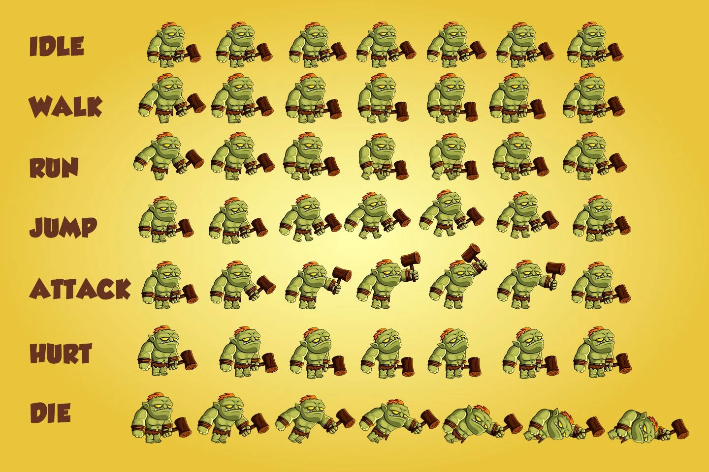 2D Fantasy Orcs Character Sprite