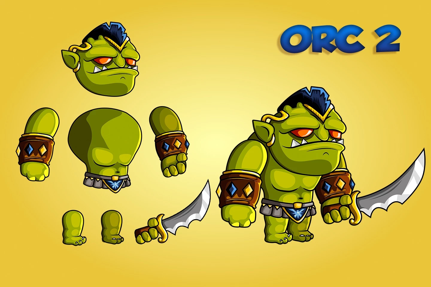 2D Fantasy Orcs Character Sprite