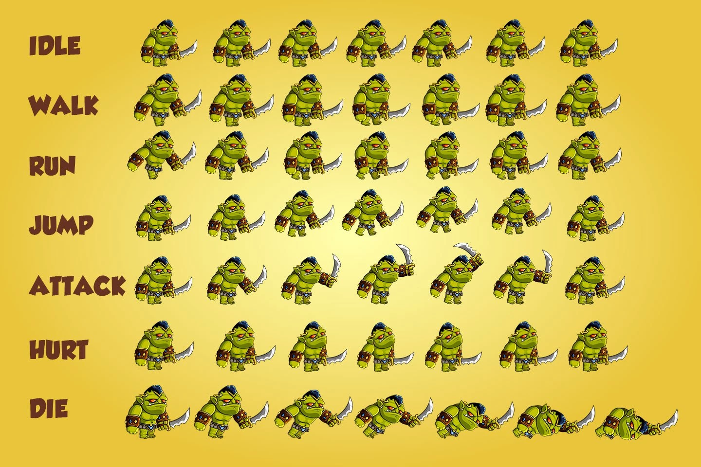 2D Fantasy Orcs Character Sprite