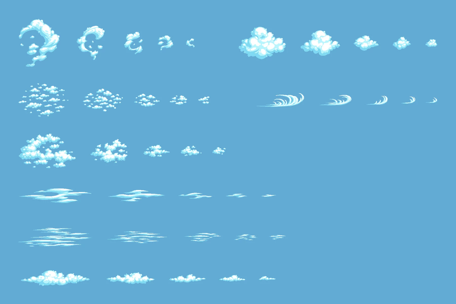 Clouds Pixel Art Asset Pack