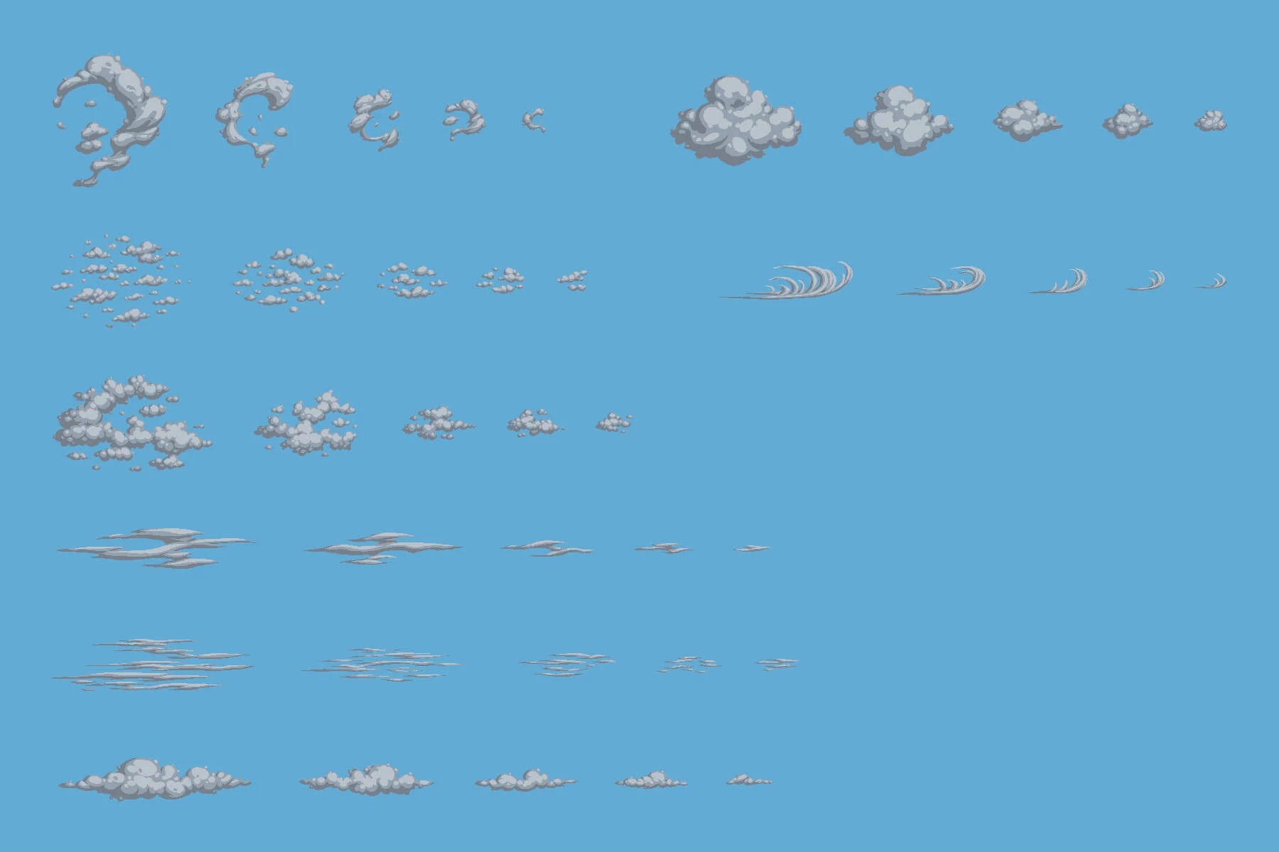Clouds Pixel Art Asset Pack