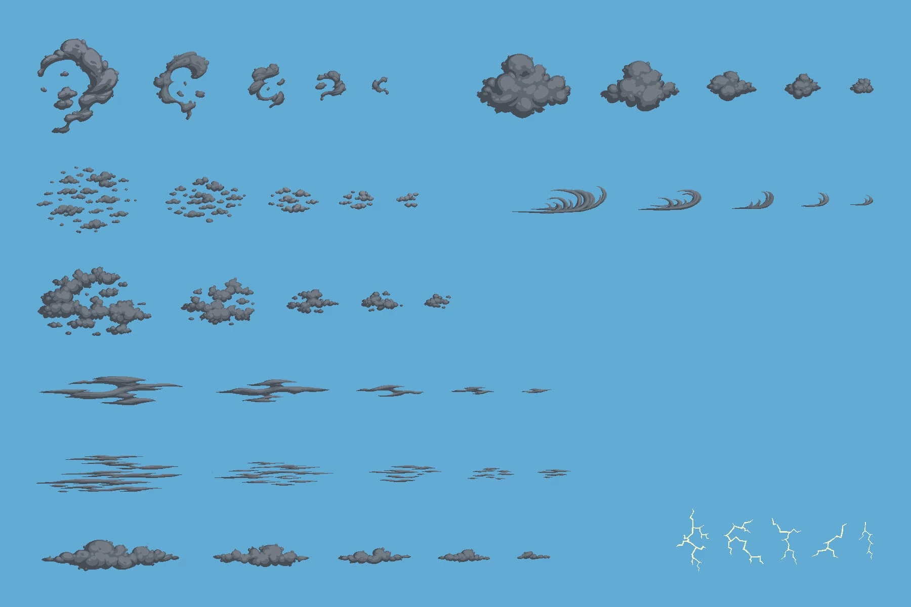 Clouds Pixel Art Asset Pack